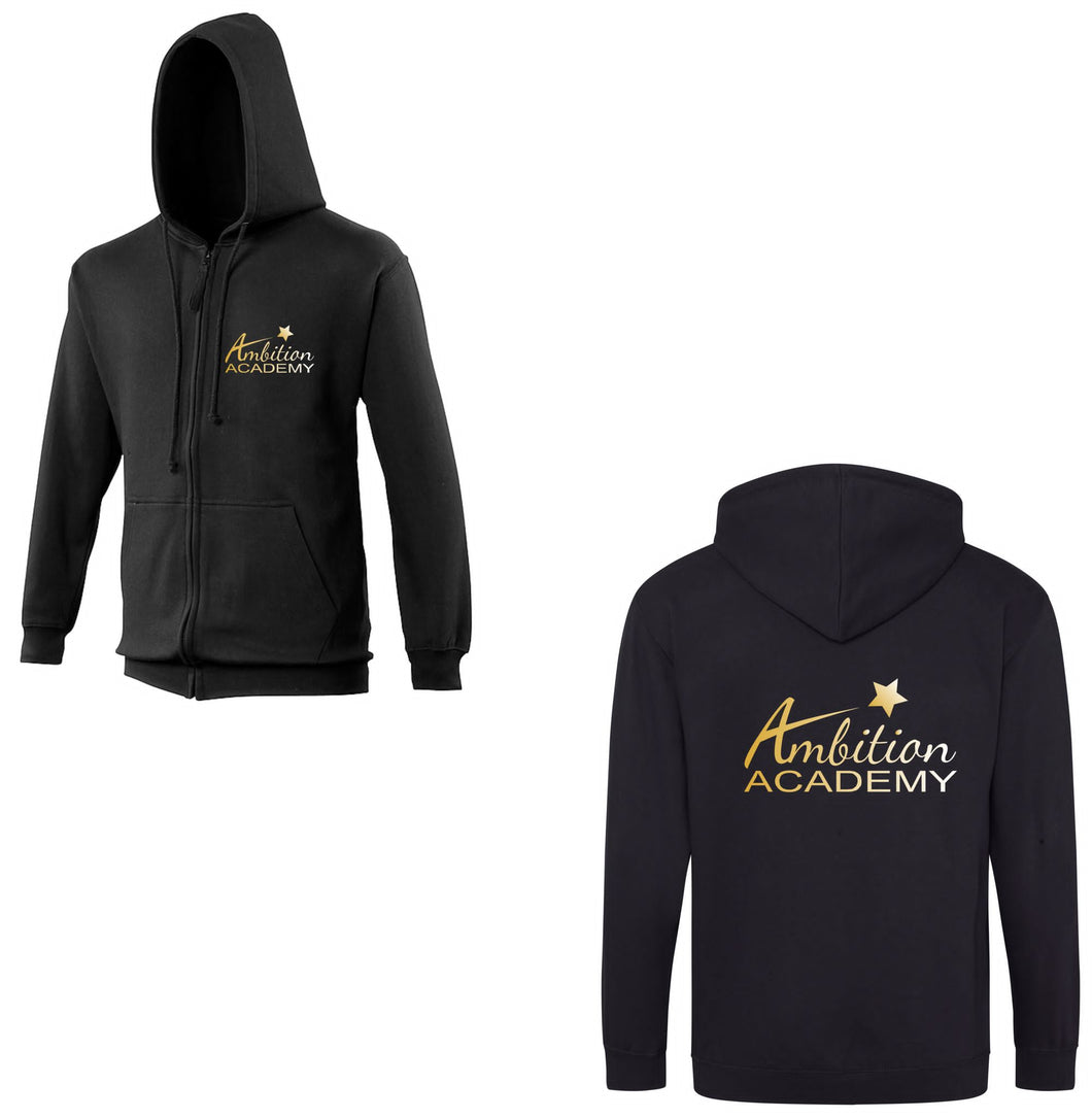 Ambition Black and Gold Tracksuit Zip Up Hoodie (Adults)